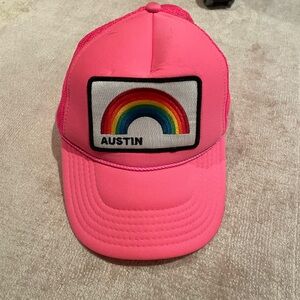 AVIATOR NATION Austin Pink Rainbow Trucker Hat